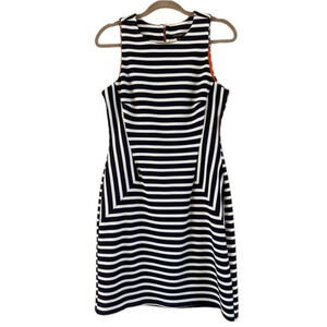 Sharagano Dress Blue & White Striped Dress Size‎ 10 E17
